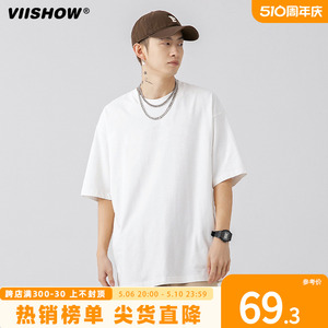 VIISHOW夏季潮流纯色短袖t恤