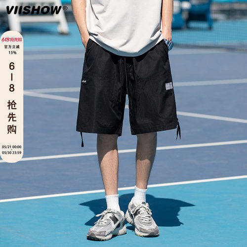 VIISHOW夏季港风新款工装短裤男装2026潮牌宽松情侣休闲五分裤子