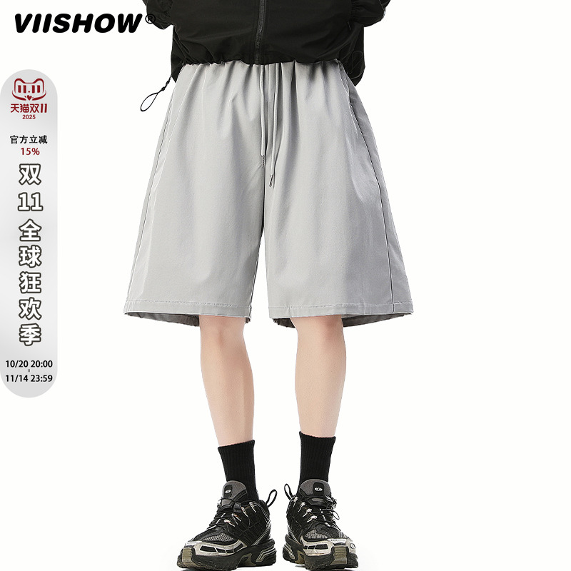 VIISHOW多巴胺薄款速干五分裤男夏户外徒步运动短裤美式休闲裤子