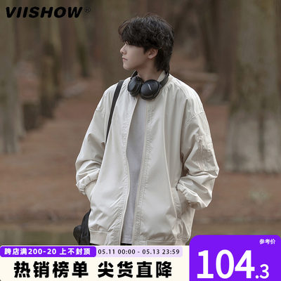 VIISHOW美式飞行员夹克男春秋款复古宽松潮流棒球服机能工装外套