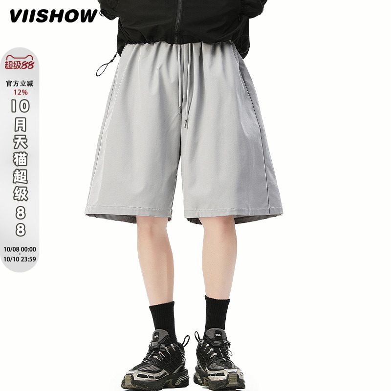 VIISHOW多巴胺薄款速干五分裤男夏户外徒步运动短裤美式休闲裤子
