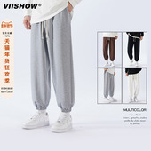 子男夏季 潮牌宽松休闲运动长裤 薄款 VIISHOW束脚裤 灰色卫裤 男春秋