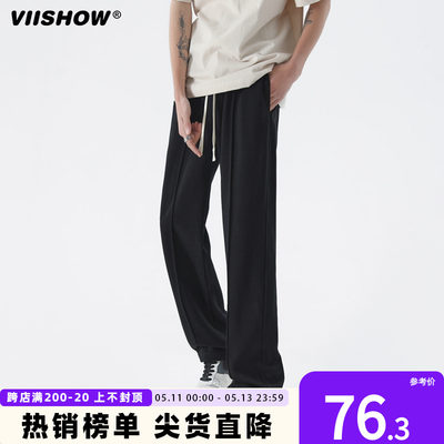 VIISHOW日系宽松直筒裤子男