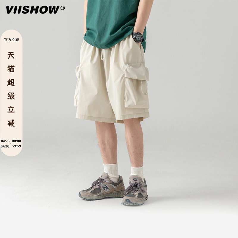VIISHOW工装短裤男夏季薄款高街潮牌宽松大码五分裤休闲运动5分裤