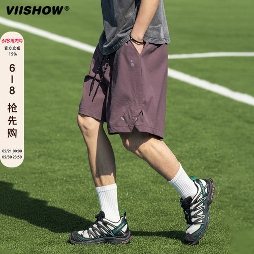 VIISHOW山系户外速干工装短裤男夏季潮牌机能运动中裤宽松五分裤