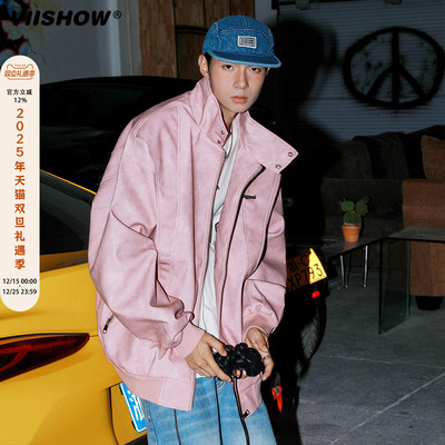 VIISHOW美式高街皮衣外套男