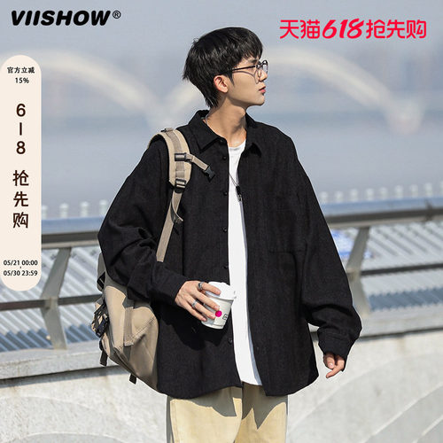 VIISHOW日系cityboy叠穿衬衫男