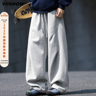 直筒阔腿弯刀宽松休闲长裤 男情侣百搭薄款 潮 阔腿卫裤 VIISHOW秋季
