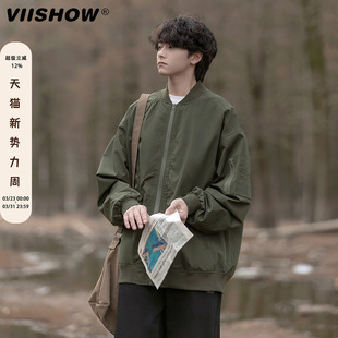 外套 复古宽松潮流棒球服机能工装 VIISHOW美式 飞行员夹克男春秋款