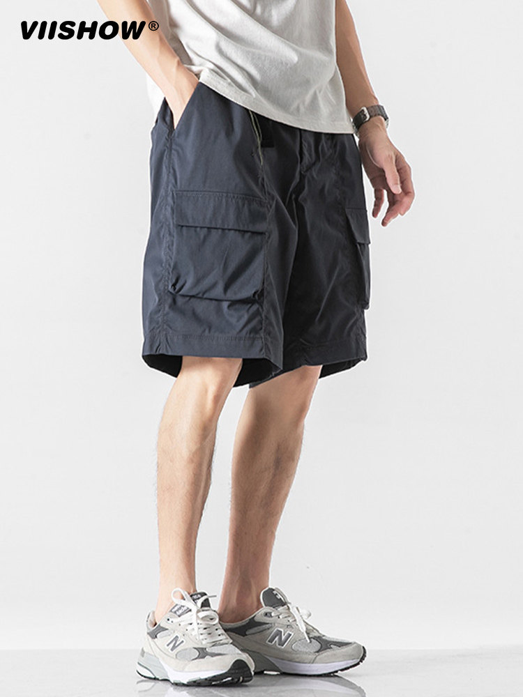 VIISHOW TRENDY BRAND JAPANESE CARGO POCKET CASUAL SHORTS MENS RETRO STREET LOOSE AND VERSATILE TRENDY FIVE-POINT PANTS
