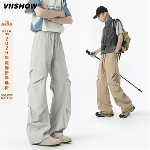 薄款 男夏季 褶皱户外机能伞兵裤 宽松工装 VIISHOW美式 休闲裤 速干裤