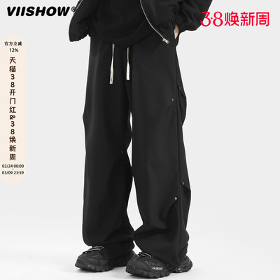 VIISHOWcity hipster美式冲锋裤男秋季新款潮牌直筒裤宽松休闲裤