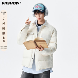 VIISHOW冬新款羽绒服情侣潮流潮牌轻薄鸭绒短款冬装外套休闲男装