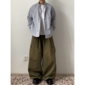 百搭廓形弧长袖 Daily 衬衣叠穿 经典 格纹工装 日系复古小格子衬衫