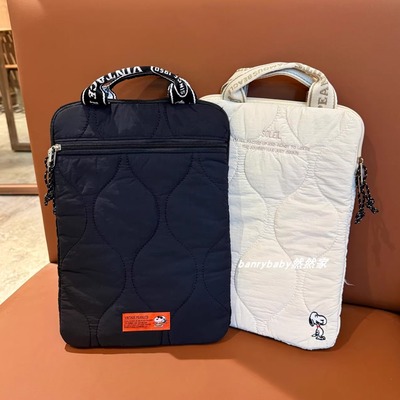 日系可爱史努比平板电脑手提包13寸以下多隔层防震电脑包ipad收纳包补习袋