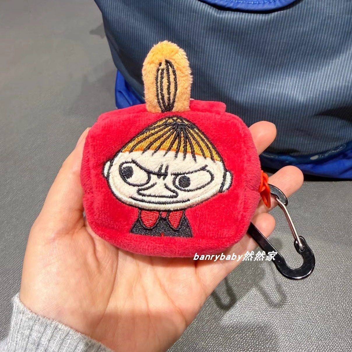 日系卡通毛绒刺绣耳机包迷你小挂包零钱钥匙口红收纳包