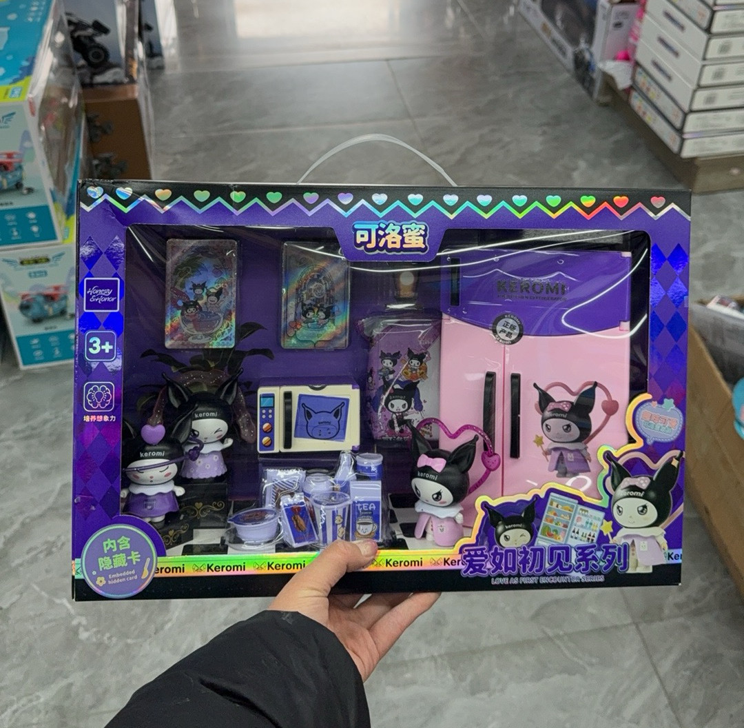 可洛蜜卡片女孩玩具过家家仿真厨房冰箱场景益智套装儿童生日礼物