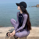 新款 高级感 分体运动风泳衣女韩ins保守显瘦游泳度假潜水冲浪长袖