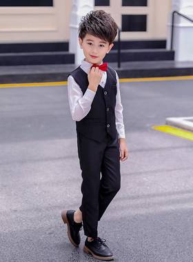 儿童礼服马甲套装男童西装钢琴演出大合唱小男孩主持人朗诵表演服