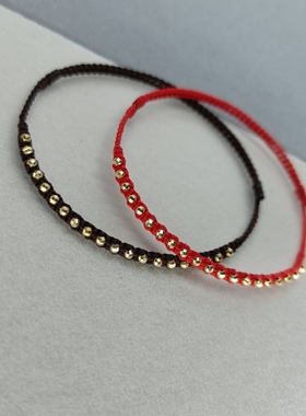 定制手绳14k18k真金转运珠情侣