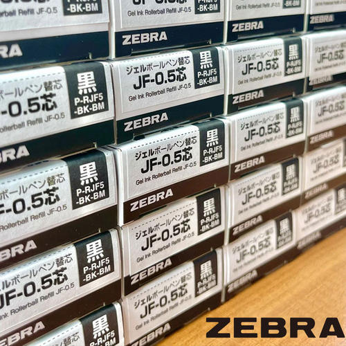 日本ZEBRA斑马笔芯黑0.5按动中性笔笔芯JF-0.5黑色水笔芯JF替芯