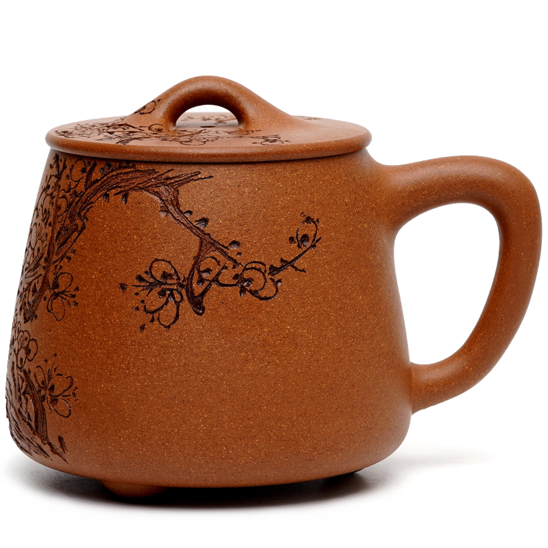 珍藏重器 宜兴原矿全纯手工紫砂杯泡茶杯子黄金段泥毛方荣 石瓢杯