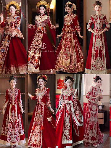 出租高端重工秀禾服新娘结婚敬酒2025中式汉服高级婚服奢华敬酒冬