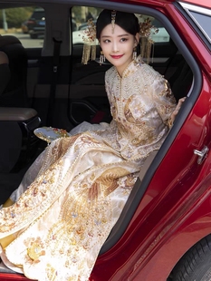 出租金色秀禾服新娘2025新款结婚小个子出阁服嫁衣奢华秀和服冬