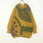 vintage宽松版 森女系奢华编制绣花刺绣图腾麻花休闲款 秋冬毛衣53