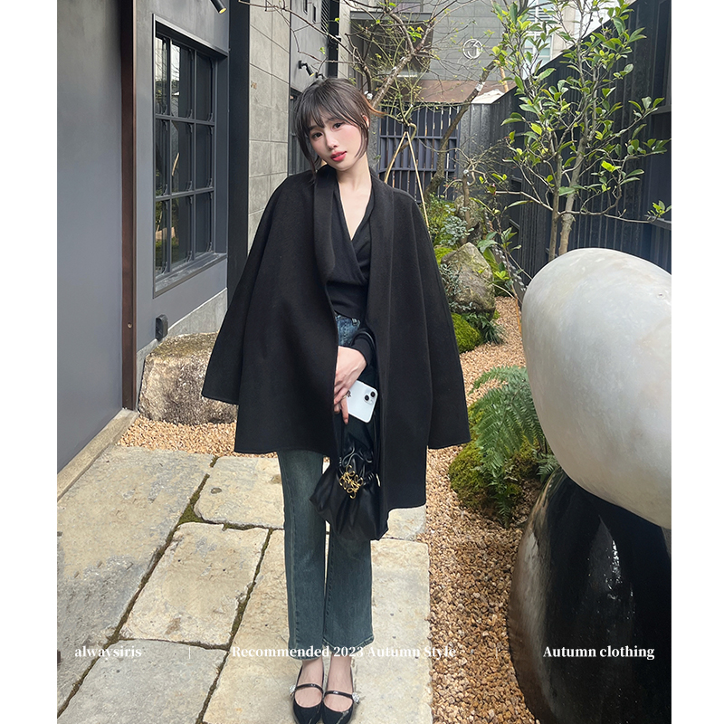 alwaysiris 媛鸢/Classy优雅曲线 2024aw阿尔巴卡无领腰带大衣