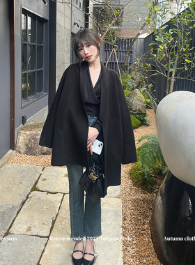 alwaysiris 媛鸢/Classy优雅曲线 2024aw阿尔巴卡无领腰带大衣