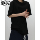 iDojo*25夏季松弛慵懒风T经典黑色短袖宽松显瘦百搭纯色t恤多色入