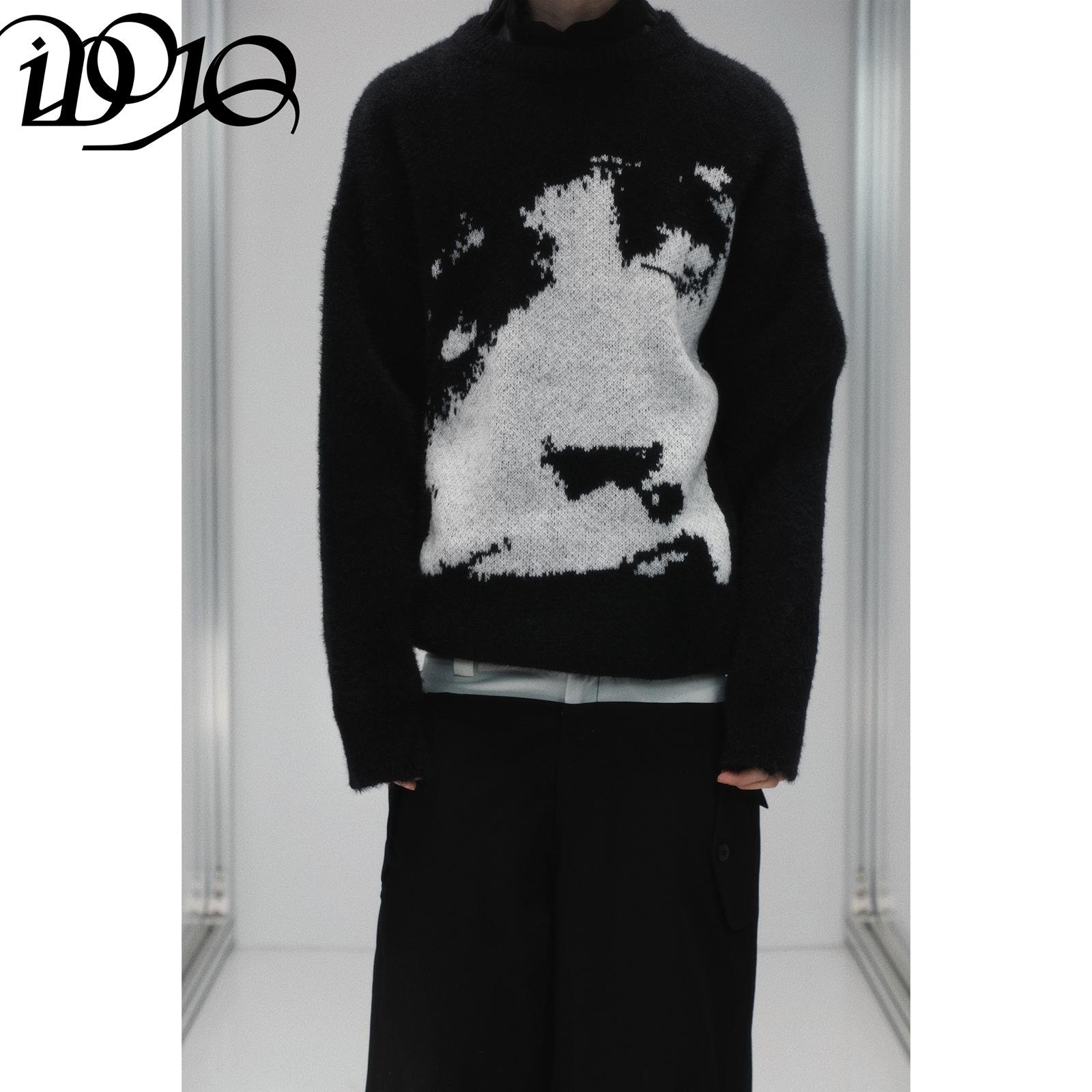 【新品】iDojo*抽象艺术思维马海毛针织慵懒毛衣cleanfit
