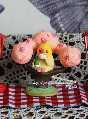 日式风樱花文鸟灯笼红格手办摆件