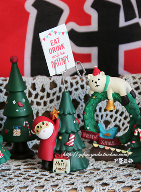 日式风decole圣诞树白熊手办摆件