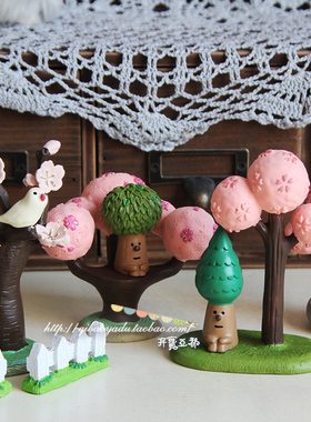 日式decolezakka小鸟樱花树件五