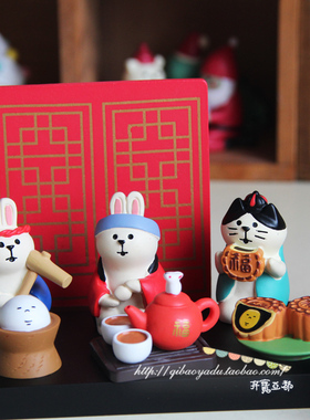 少女心中秋桌面装饰摆件树脂日式