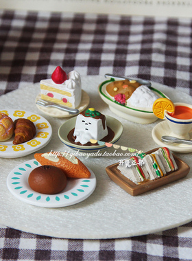 日式风食玩面包微缩树脂ob11摆件