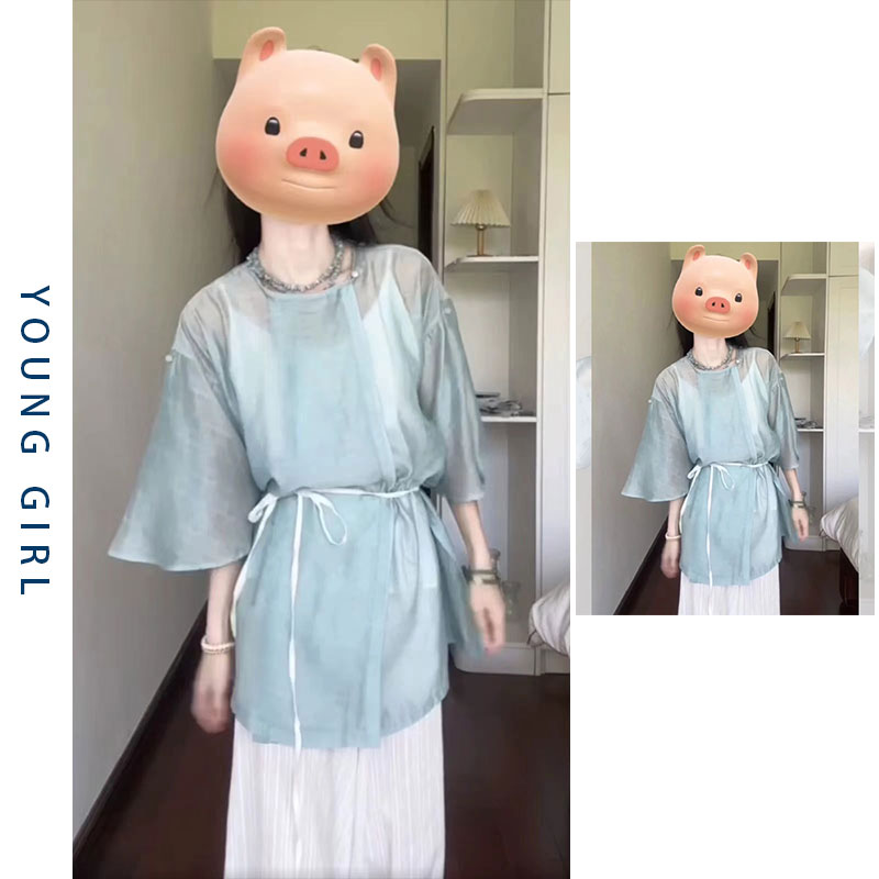 禅意穿搭新中式衬衫阔腿裤套装女