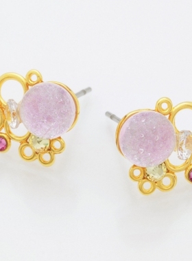 【人气定番耳针】「热带雨林part2」日本京都手工琉璃饰品