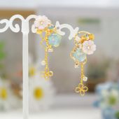 耳夹 日本京都琉璃馆 「flower 新款 日本无痛耳夹 swag」春季