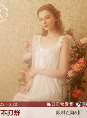 RoseTree吊带睡裙女夏季法式宫廷纯欲风性感蕾丝公主睡衣2025新款