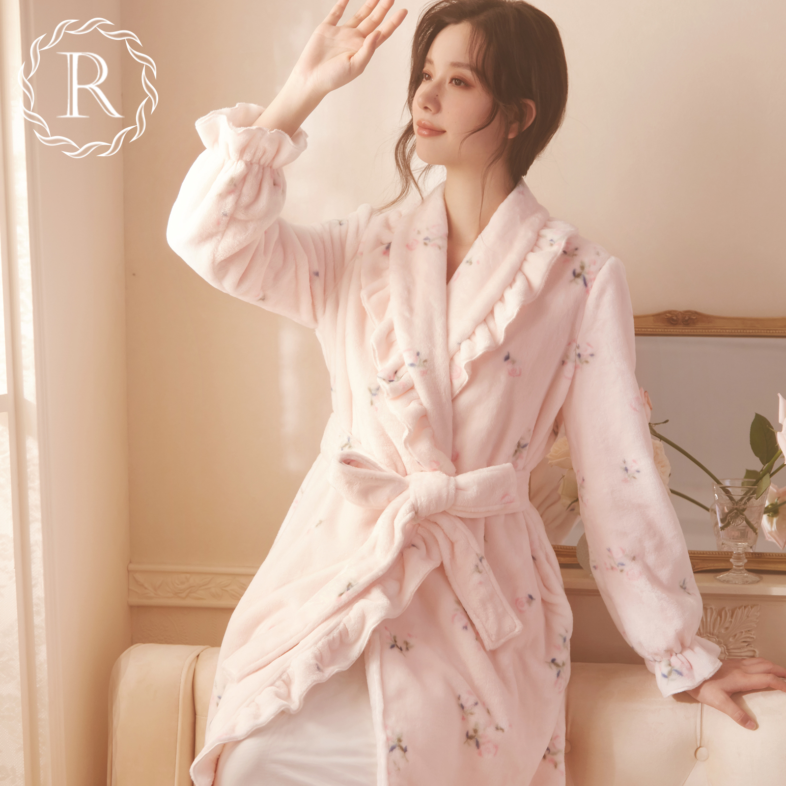 rosetree浴衣珊瑚绒软绵绵甜美