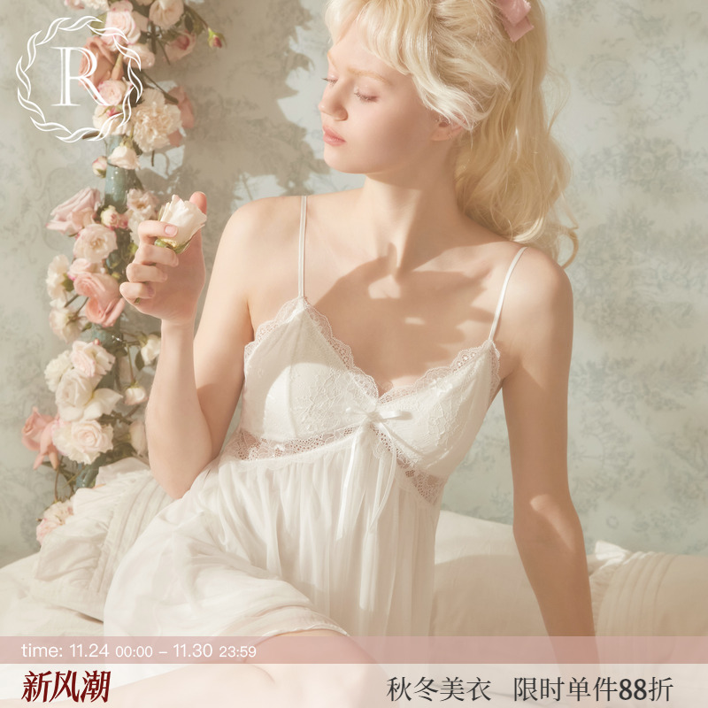 RoseTree性感蕾丝美背吊带睡裙
