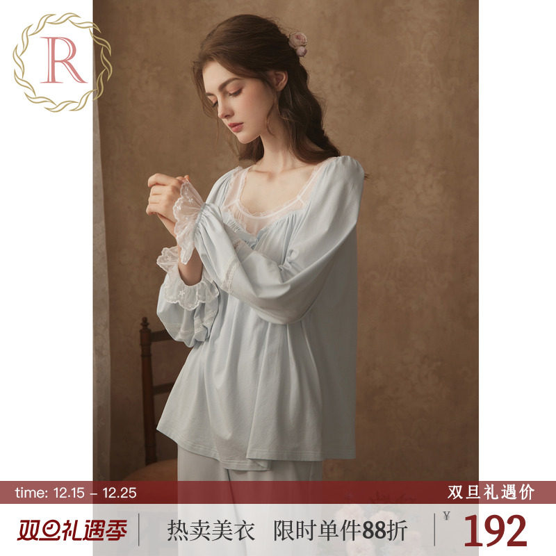 RoseTree复古宫廷少女假两件套装