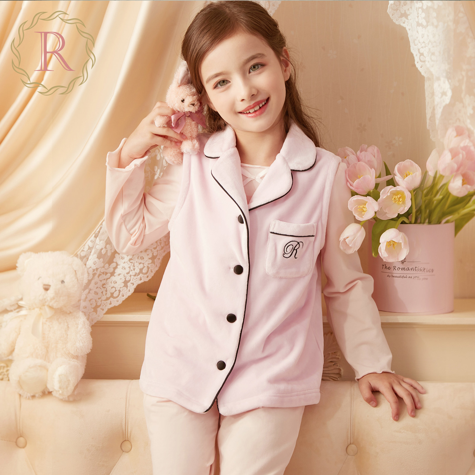 rosetree儿童法兰绒秋冬季背心女童珊瑚绒马甲保暖家居服上装睡衣,童装/婴儿装/亲子装,马甲,淘宝优惠券,粉丝福利购,淘宝优惠卷