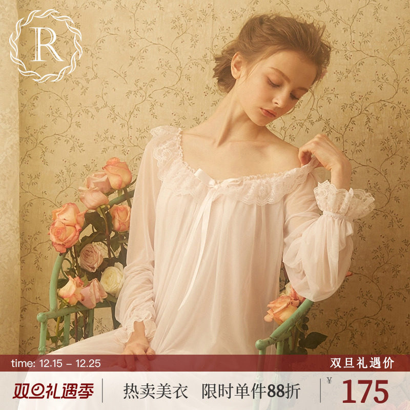 rosetree宫廷睡裙复古蕾丝家居服