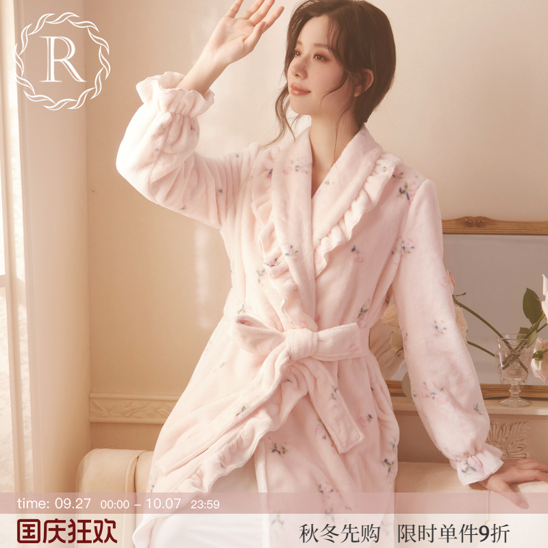 rosetree浴衣珊瑚绒软绵绵甜美