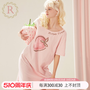 纯棉短袖 甜美日系少女睡衣裙2023年新款 夏季 RoseTree可爱睡裙女款