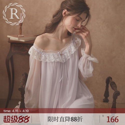 RoseTree唯美宫廷风柔纱睡裙长袖